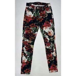 7 For All Mankind Floral Print Ankle Skinny Denim Jeans Women Size 25